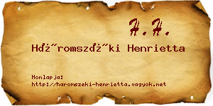 Háromszéki Henrietta névjegykártya