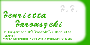 henrietta haromszeki business card